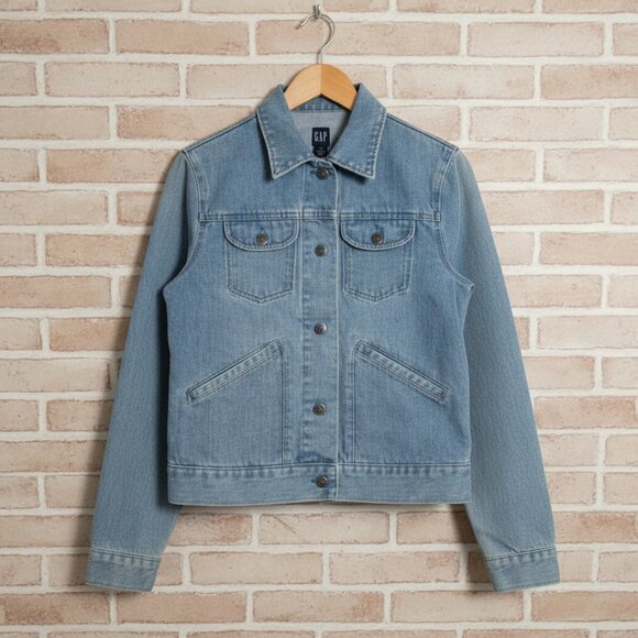 Vintage GAP Denim Jacket | Light Wash Trucker Y2K Classic | Americana Streetwear - Picture 1 of 10